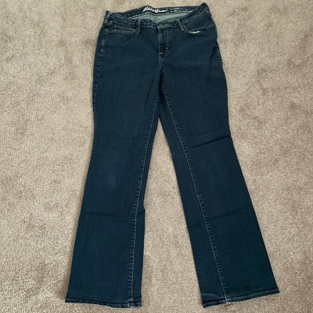 Eddie Bauer Dark Wash Curvy Bootcut Jeans